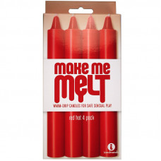 The 9''s, Make Me Melt Sensual Warm-Drip Candles, 4 Pack, Red Hot