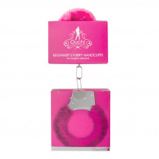 Ouch! Beginner''s Furry Handcuffs With Quick-Release Pink
