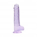 RealRock Crystal Clear Realistic 8 in. Dildo With Balls and Suction Cup Purple RealRock Crystal Clear Realistic 8 in. Dildo With Balls and Suction Cup Purple