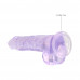 RealRock Crystal Clear Realistic 8 in. Dildo With Balls and Suction Cup Purple RealRock Crystal Clear Realistic 8 in. Dildo With Balls and Suction Cup Purple