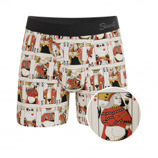 Shinesty The Bottomless Blackjack Vintage Playing Cards Ball Hammock Pouch Underwear with Fly L