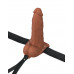 Fantasy X-Tensions Elite Vibrating Hollow Silicone Strap-On 6 in. Brown