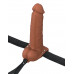 Fantasy X-Tensions Elite Vibrating Hollow Silicone Strap-On 7 in. Brown